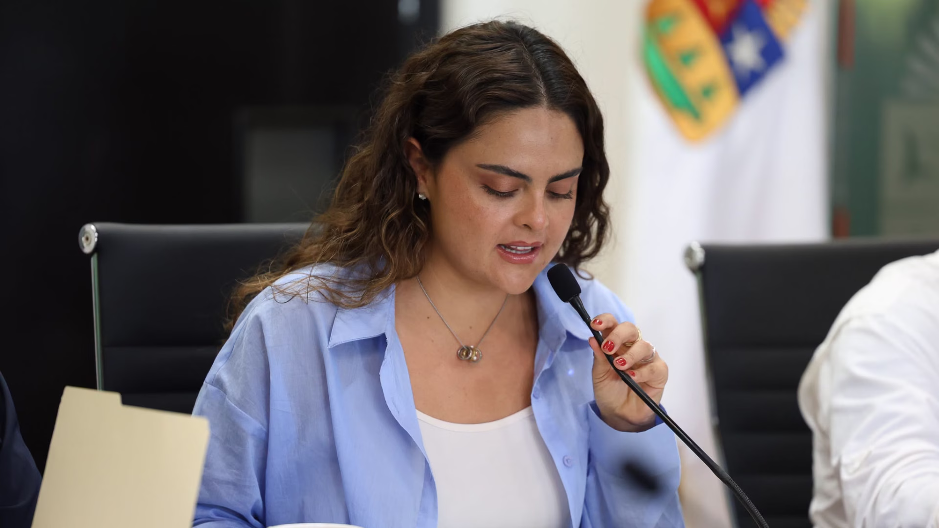 Alexa Murguía durante una sesión de la Comisión de Educación, Ciencia y Tecnología del Congreso de Quintana Roo.