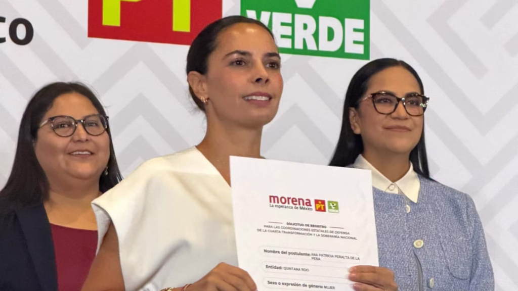 Ana Paty Peralta registra su aspiración a la Coordinación Estatal de Morena en Quintana Roo.