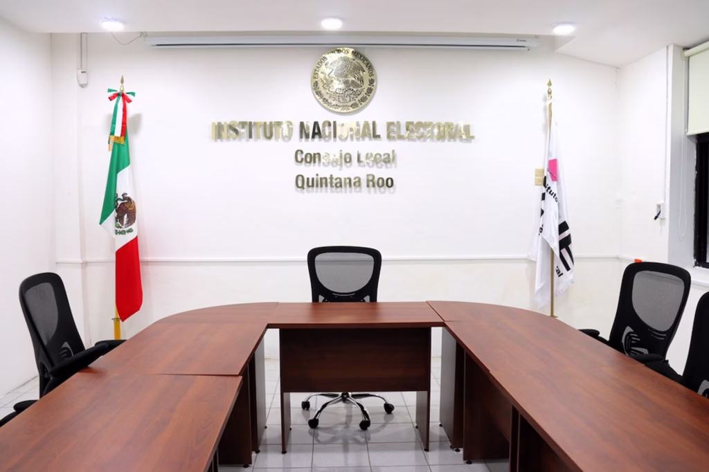 Sala de sesiones del Consejo Local del Instituto Nacional Electoral en Quintana Roo