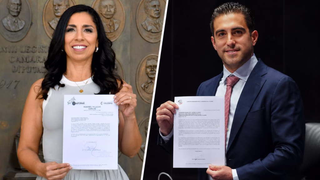 Gino Segura y Marybel Villegas formalizan sus aspiraciones para la Coordinación Estatal Morena rumbo a 2027 en Quintana Roo.