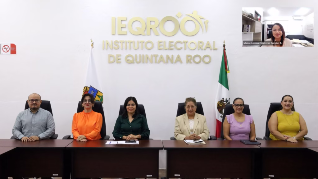 Consejo General del IEQROO durante una sesión en la que aborda temas relacionados con la vigilancia electoral rumbo a las elecciones de 2027 en Quintana Roo.