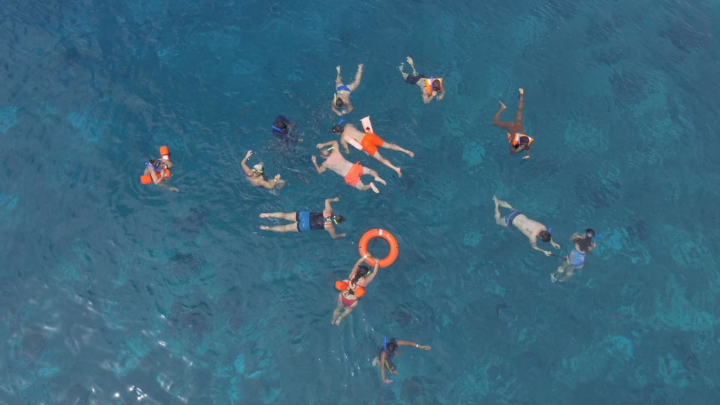 Visitantes realizan snorkel sobre arrecifes de Cozumel