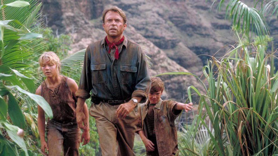 Una de las escenas más representativas de Jurassic Park es cuando están en la selva en medio de dinosaurios.