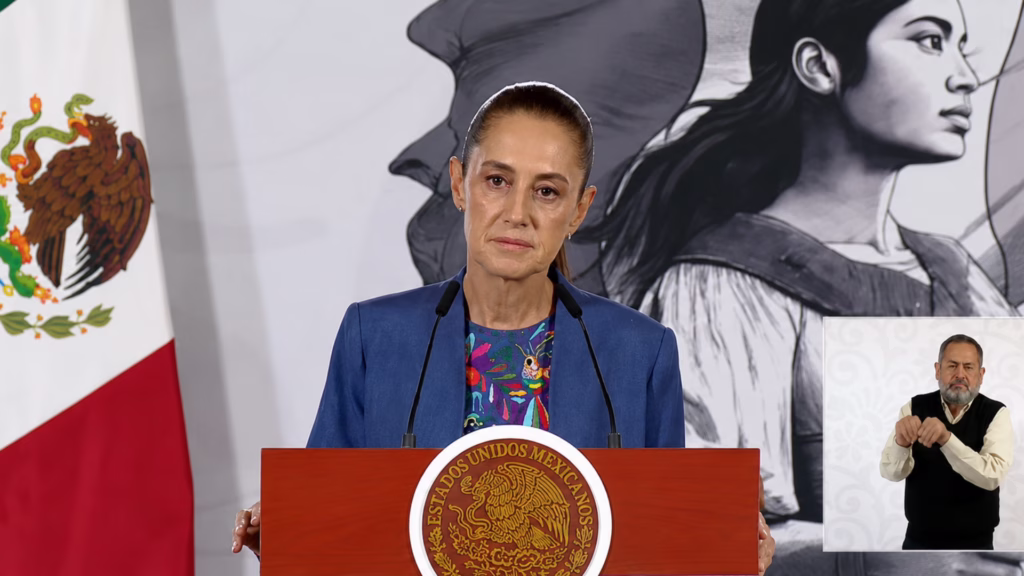 Claudia Sheinbaum durante la conferencia mañanera del 13 de agosto de 2026