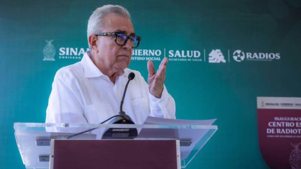 Rubén Rocha Moya durante un acto oficial en Sinaloa