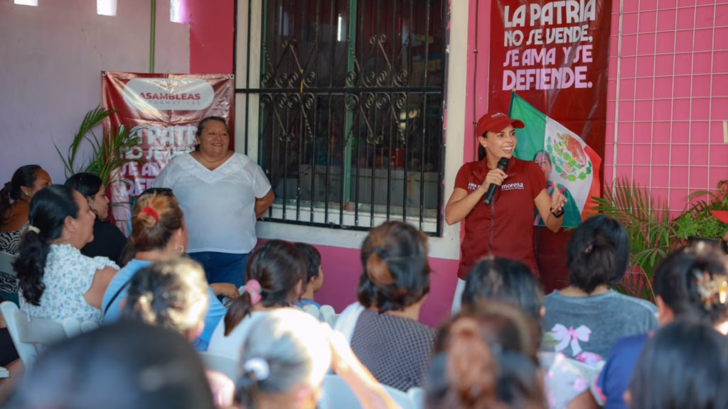Ana Paty Peralta dialogó con militantes y ciudadanía durante las asambleas informativas realizadas en Cancún e Isla Mujeres como parte del proceso interno de Morena.