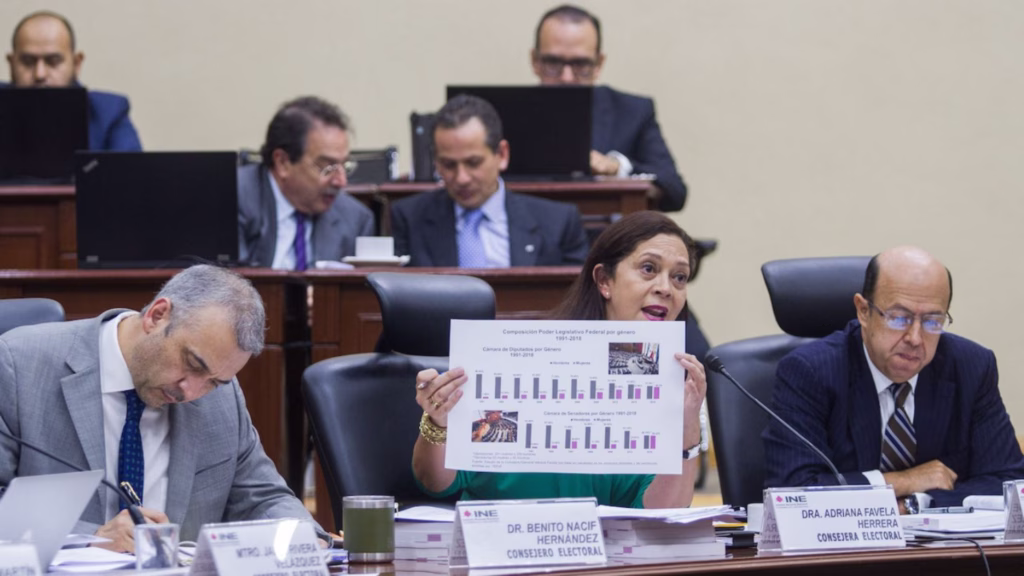 Consejeros del INE durante una sesión del Consejo General