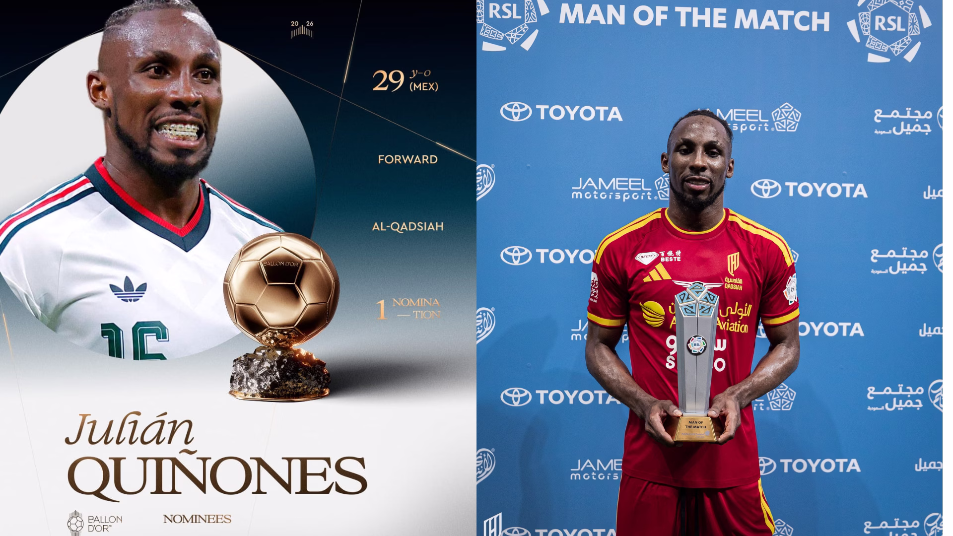 Quiñones terminó como campeón de goleo de la Saudi Pro League con 33 anotaciones en 31 encuentros, además de registrar cuatro asistencias.