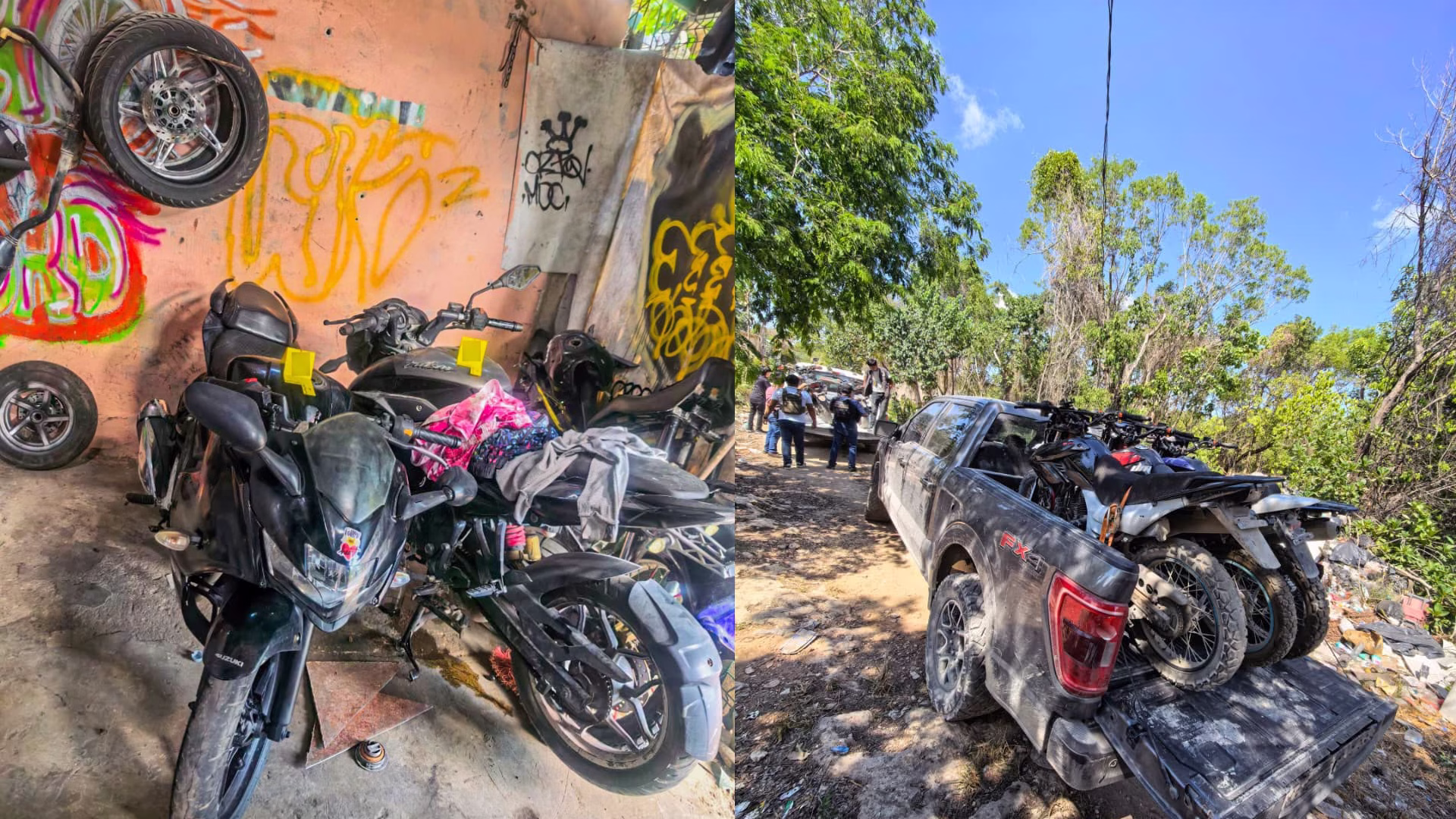 Autoridades han localizado motocicletas con reporte de robo en distintos puntos de Benito Juárez.