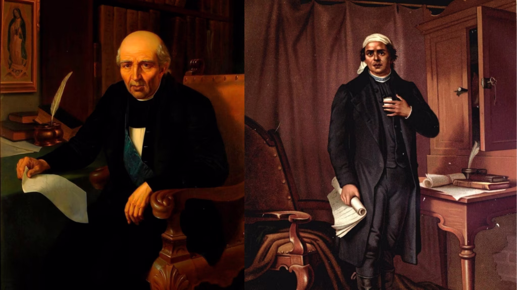 Retratos de Miguel Hidalgo y José María Morelos para ilustrar la Independencia de México